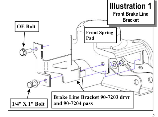 Jeep Wrangler JK Brake Extension Brackets 